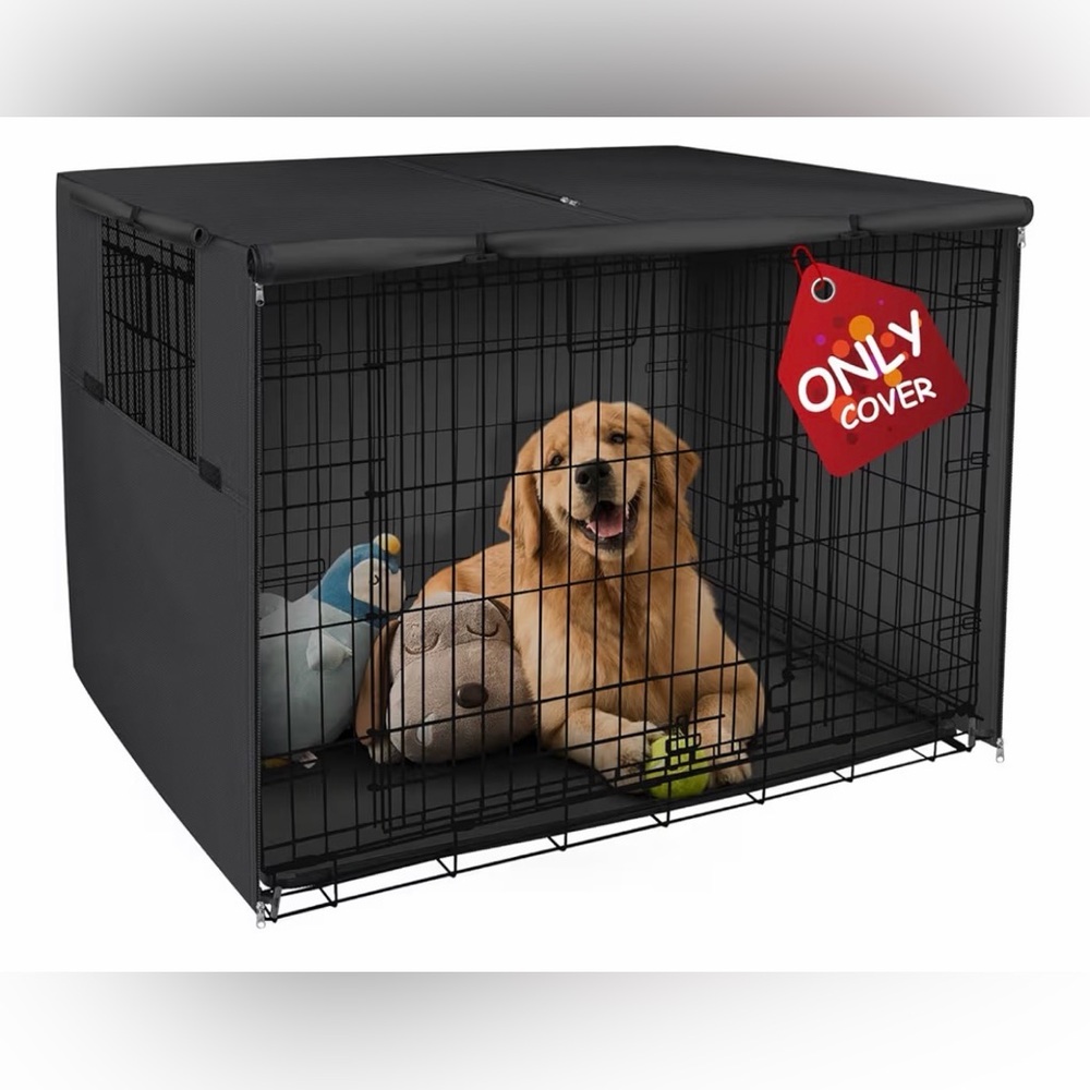 NEW Dog Crate Cover Heavy Duty Polyester Pet Kennel Sunshade Universal Fit 42”